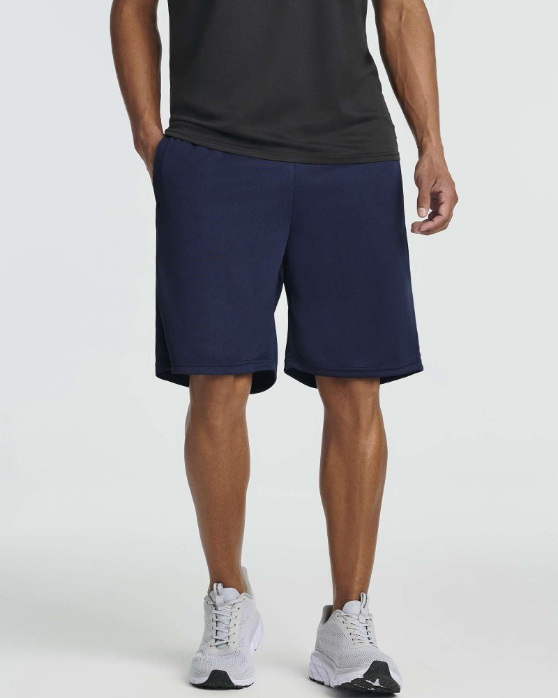 REALESSENTIALS Real Essentials 5 Pack: Menâ€™s 9" Mesh Shorts â€“ Athletic Gym, Workout, Basketball, Running, Casual Lounge Activewear Pockets, Set 11,L - Image 3